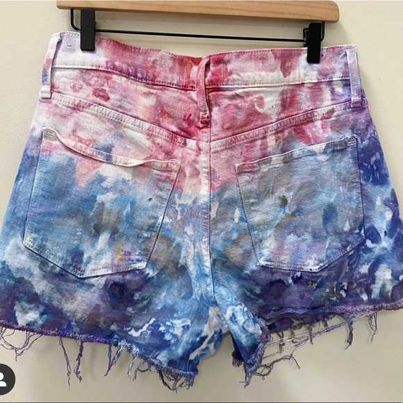 Hand-dyed Madewell High Rise Denim Shorts - Picture 1 of 7